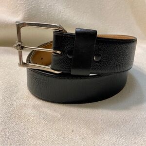Vintage Leather Cashmere Suede Dress Belt Size 36 Silver Buckle Office Career